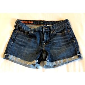 Vintage J Crew Denim Stretch Shorts SZ 2 Hipslung Distressed Cuffed Grunge Y2K